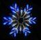 16" LED Lighted Pure White & Blue Snowflake Christmas Window Silhouette Décor